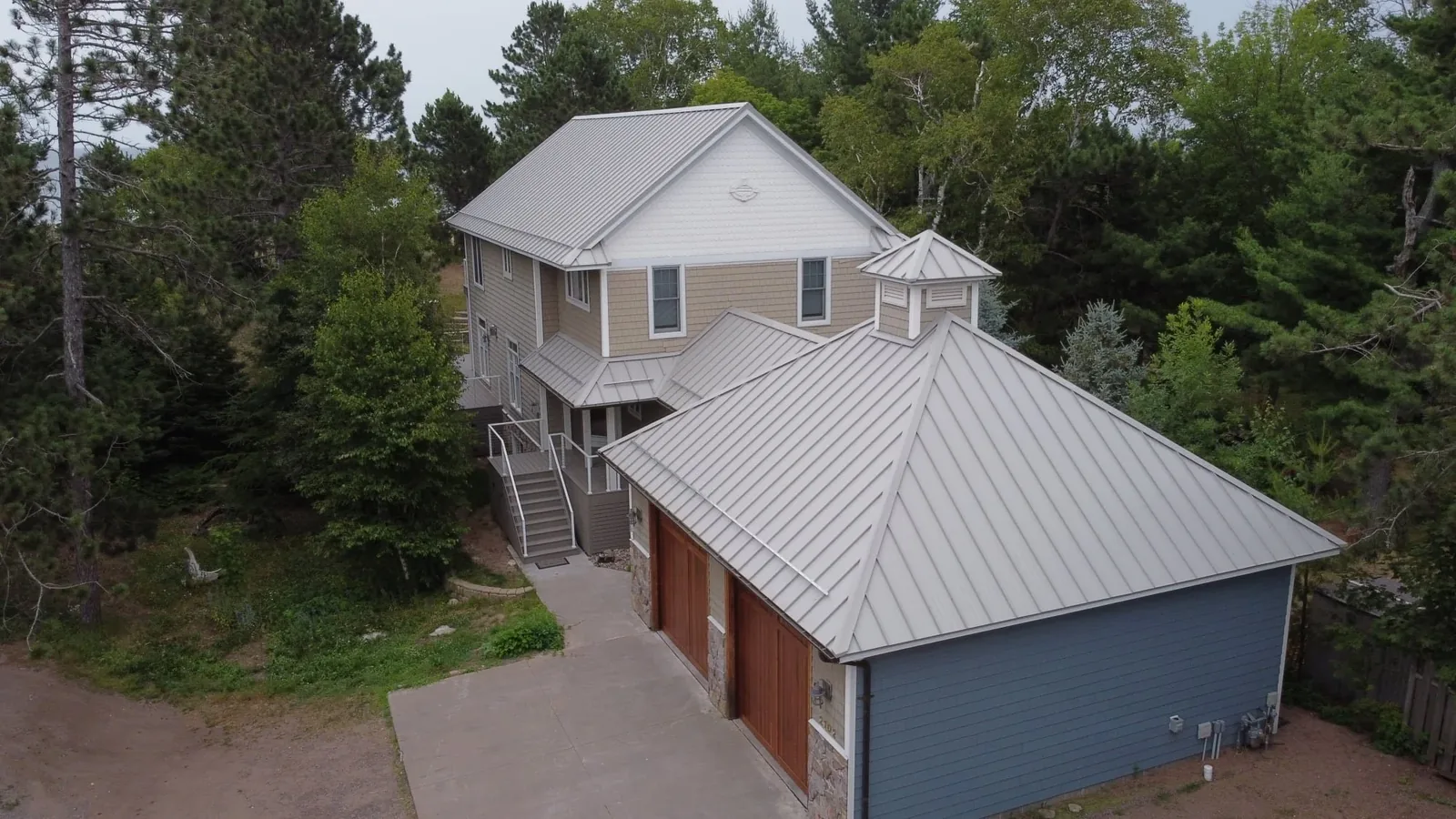 Collins Roofing — ash gray standing seam install in Brainerd, MN